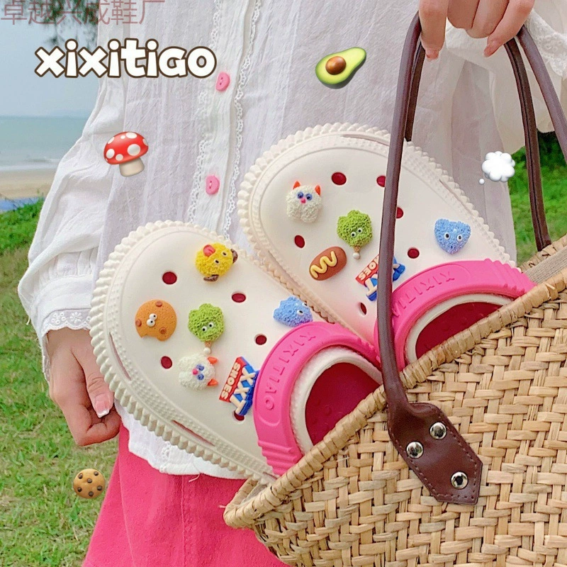 Модные трёхмерные мягкие сабо с толстой подошвой и эффектом увеличения роста, летние пляжные сандалии для женщин для отдыха на море