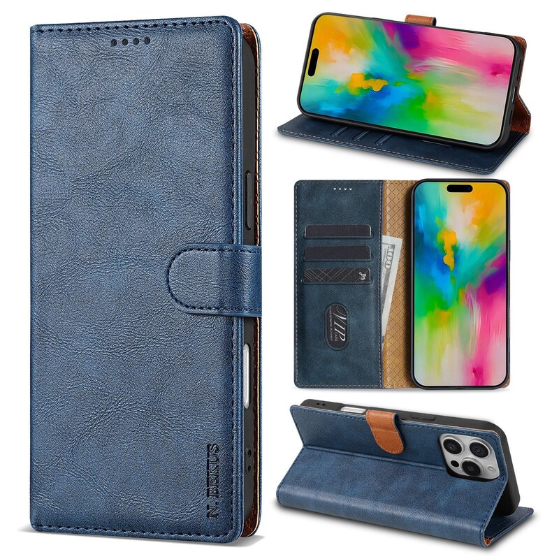 For Samsung S24FE classic solid color flip phone leather case S23ultra wallet card holder protective case