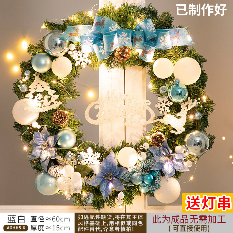 Nueva corona de Navidad, ratán, suministros de decoración navideña, accesorios, colgantes de puertas, colgantes de puertas, adornos de puertas, adornos al por mayor