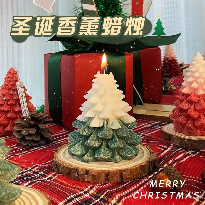 クリスマスキャンドルギフトボックスお土産ins撮影道具クリスマスツリー香薫キャンドル祭りクリエイティブプレゼント|undefined