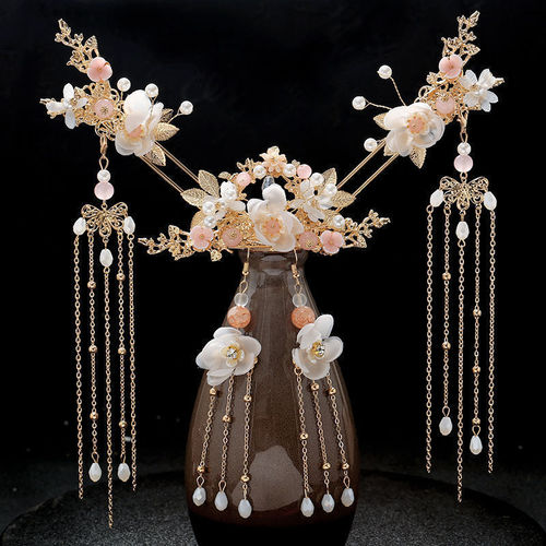 Hanfu Headwear for Women, Ancient Style Hairpin and Hair Clip Set, Complete Outfit Hair Accessories, Exquisite Fairy-like Qisubu Shushao Ancient Costume Hairpin Accessory