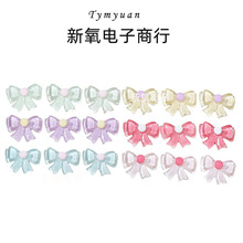 跨境DIY卡通透色蝴蝶结树脂配件儿童手工diy奶油胶饰品玩具冰箱贴