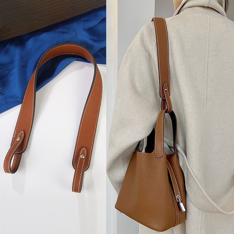 Detachable Vegetable Basket Strap DIY Women's Bag Accessories Replacement Handbag Strap Pu Leather Underarm Bag Single Shoulder Strap