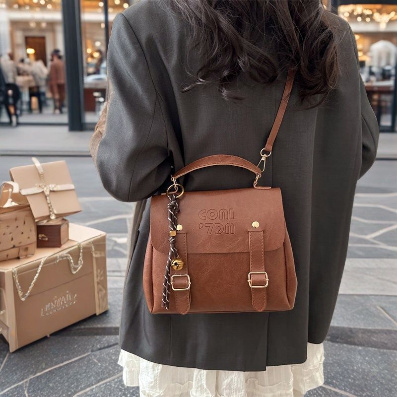 Solid Color Fashion Niche Design Women's Backpack 2026 New Trendy Handbag Simple Stylish Single Shoulder Crossbody Bag_voghion.com