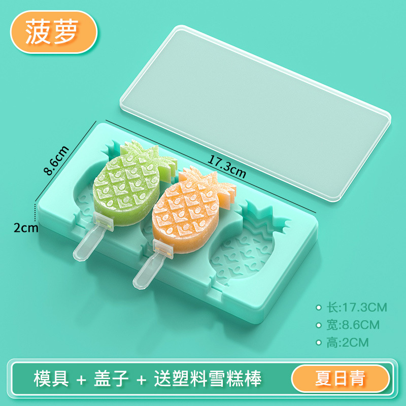 En stock molde de helado de 2 colores con cubierta de piña molde de silicona helado de sandía hecho a mano molde de helado DIY