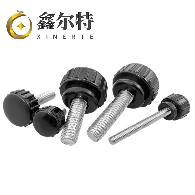 Round Head hand screw round knurling plastic handle screw straight handle adjustable knob Bolt m3-m10