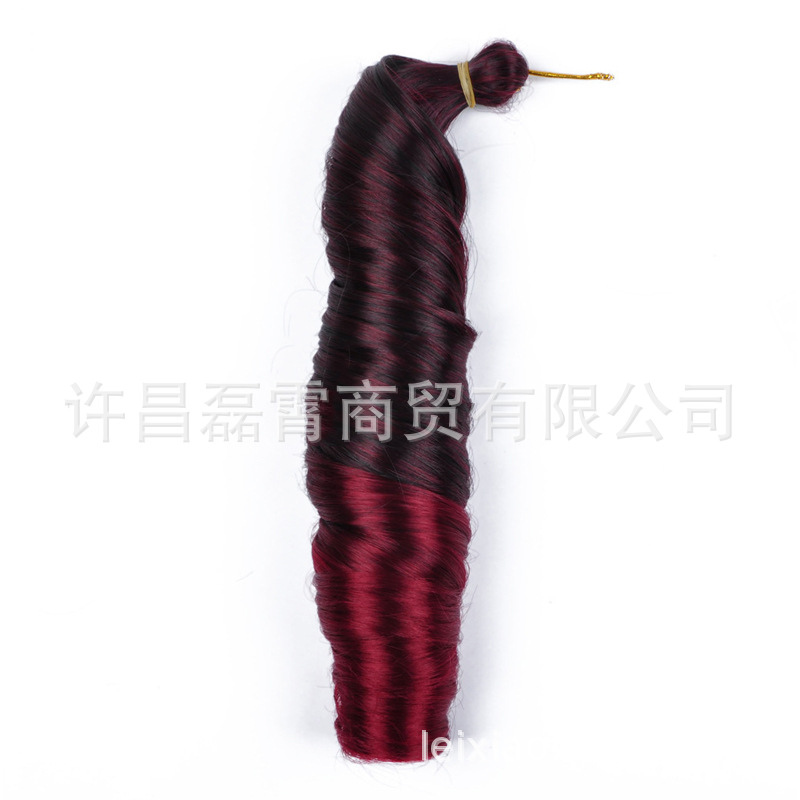 Tubo curvado rollo grande 24inch Silky French Loose Wave 24inch 150g peluca de fibra química