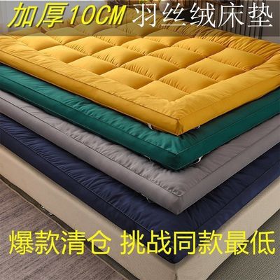 加厚羽绒棉10cm床垫可折叠1.5m1.8米单双人学生宿舍软床褥子垫被|ms