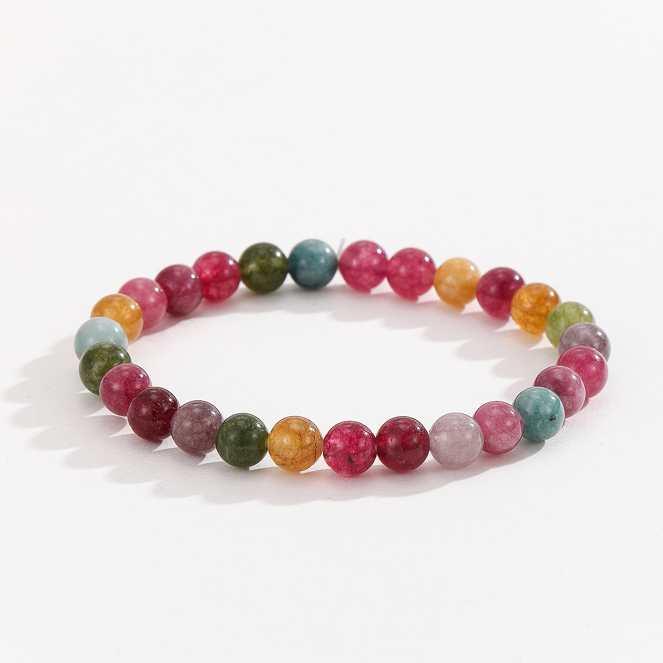 Pulsera de cristal de fresa de piedra natural orquídea colgante de campana de viento nacional lugar escénico para poner puestos nuevos joyeros chinos al por mayor