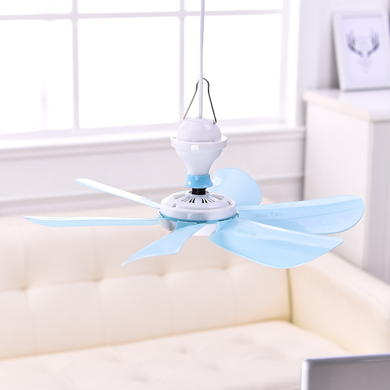 Home Six-Leaf Ceiling Fan Dormitory Student Room Mosquito Net Quiet Fan Aesthetic Simple Mini Fan Manufacturer Wholesale