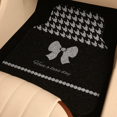 Mat Thickened Universal for Girls, Universal Foot Pad - houndstooth-bow-foot-pad-1-in-the-front-row