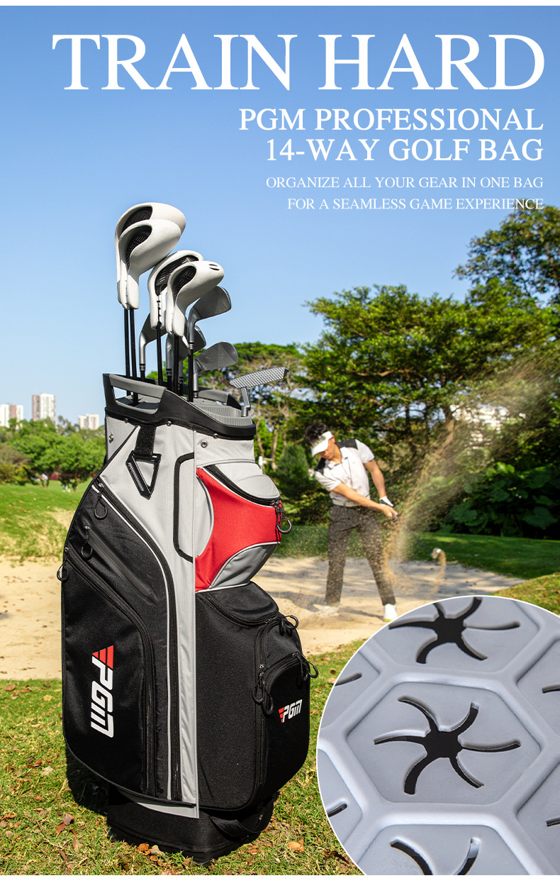 Túi golf PGM đa năng cố định gậy chống thấm nước tiêu chuẩn du lịch — Túi golf xám đen【Cố định gậy/Chống thấm nước/Túi đa năng】QB195, Túi golf đỏ xám đen【Cố định gậy/Chống thấm nước/Túi đa năng】QB195 chi tiết 6