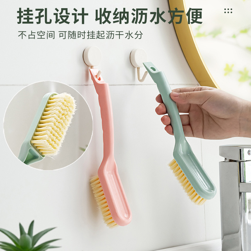 Plastic Curved Handle Small Shoe Brush Shoe Cleaning Brush Plain Soft-Bristled Shoe Washing Brush Laundry Brush Multi-Functional Home Brush