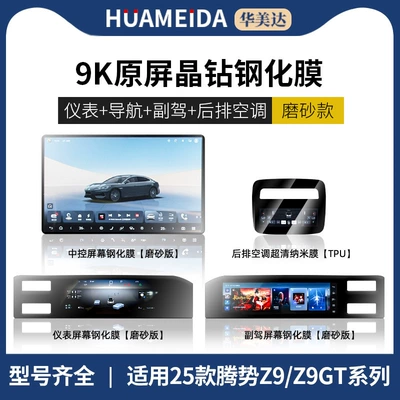 Screen Tempered Film, Z9Gt Rear Display | Car interior film - navigation-passenger-instrument-matte-rear-air-conditioning-ultra-cleardenza-z9z9gt