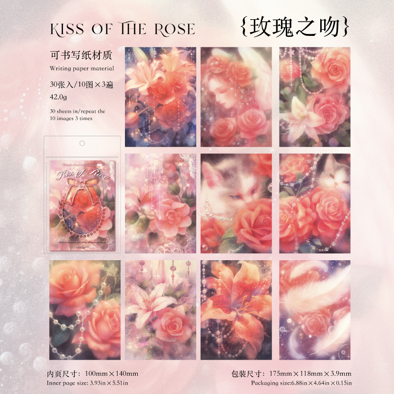 Papel de material de papel kraft blanco Mo Moonflower Colgante de luna Serie de sueño de flores Ilustración de mascotas lindo Papel de material de base de cuenta manual