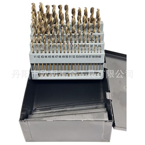 Best-selling industrial-grade cobalt American standard full grinding drill bit set of 60 pieces in an iron box, number drill bits specifically for stainless steel