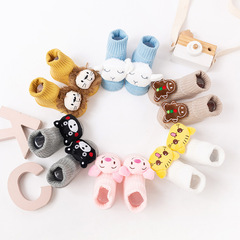 秋冬新品童襪 嬰幼兒寶寶防滑地板襪 中筒卡通公仔寶寶襪廠家直供