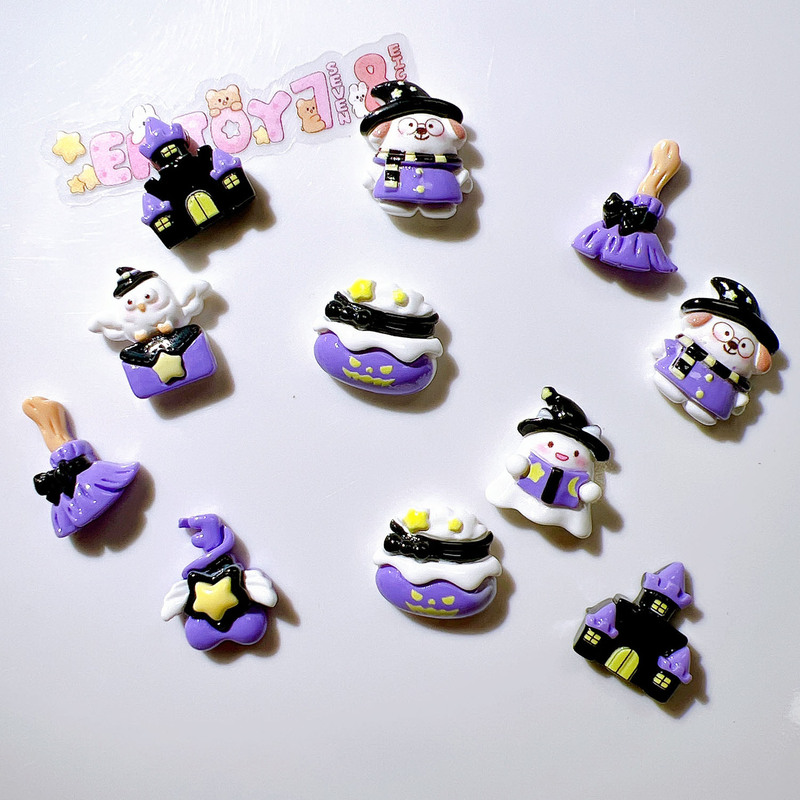 Ruiya 樹脂アクセサリー diy アクセサリー手作り素材靴バックル水カップステッカークリーム接着剤ヘアアクセサリーハロウィンゴースト|undefined