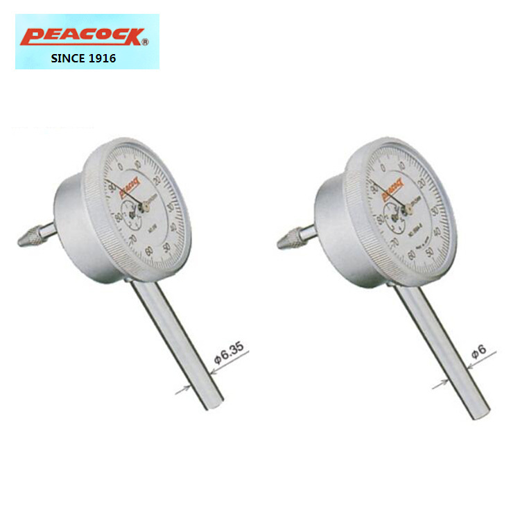 日本PEACOCK孔雀牌背测针盘式百分表196A 196A-6 196B 196B-T