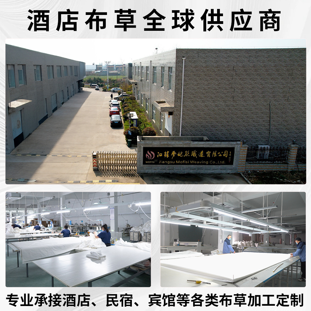 Sala ropa de cama de hospital personalizada Hogar de Ancianos dormitorio de estudiantes hoja de cama edredón cubierta azul y blanco puro algodón a rayas conjunto de tres piezas