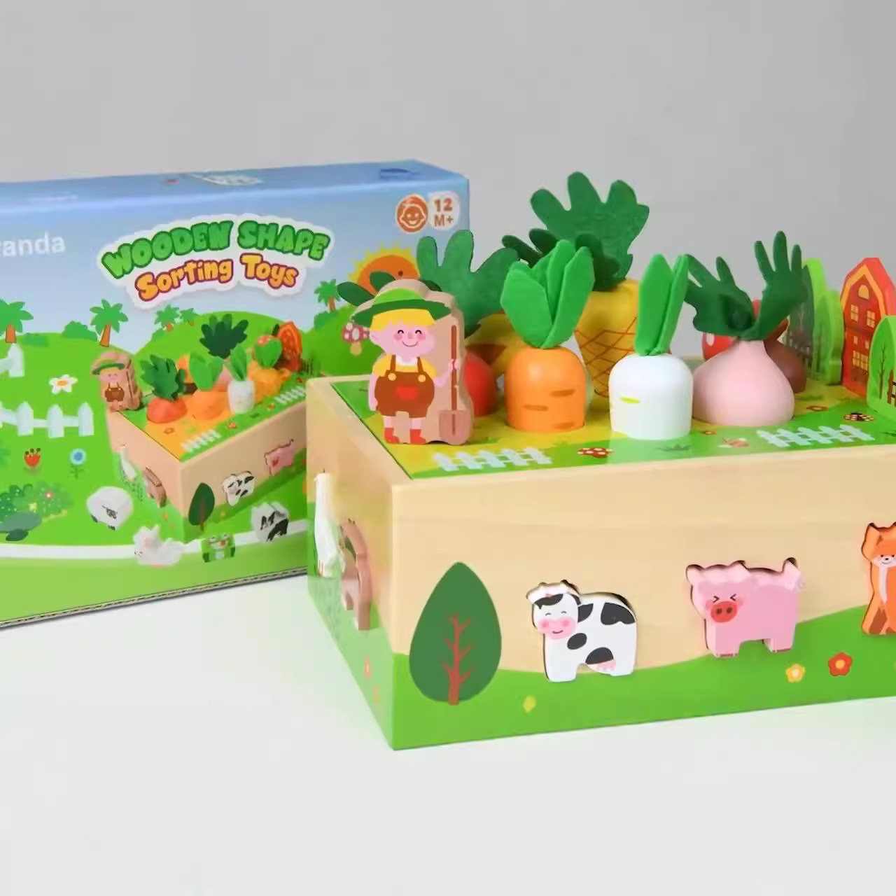 Juego de matemáticas de zanahoria para niños, paquete de educación temprana, juguetes de entrenamiento de pensamiento de iluminación de rompecabezas para bebés de jardín de infantes 3-6