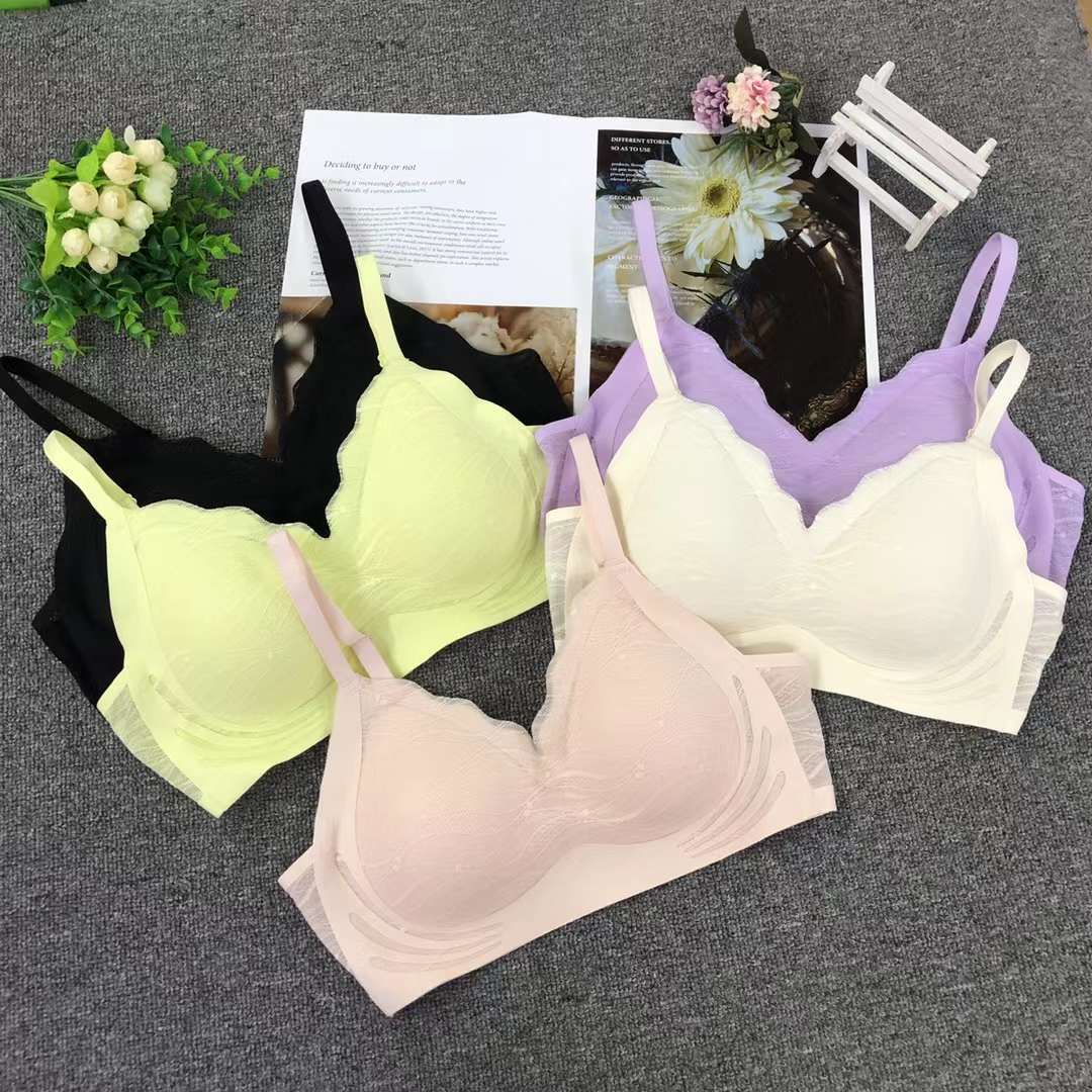 Nueva taza de látex sin marcas de alta calidad, chaleco de dama sin anillo de acero, bra de yoga, ropa interior deportiva, mujer al por mayor