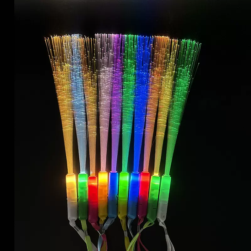 跨境热卖LED闪光七彩荧光棒三功能光纤发光演唱会活动助威道具
