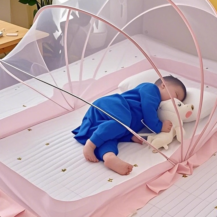 Crib Mosquito Net Cover Baby Children Full Cover Foldable Blackout Anti-Mosquito Cover Yurt Free Installation