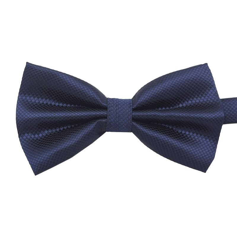 Pajarita negra de color sólido para hombre British Cube Spot Venta al por mayor Ropa formal Boda Doble pliegue Doble lazo de doble capa 27 colores