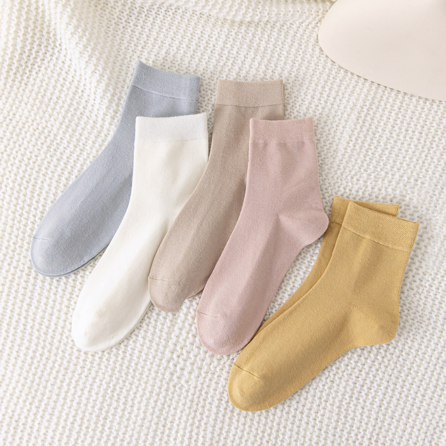 5 Pairs Of Bamboo Fiber Socks,Autumn And Winter Mid-calf Socks,Anti-pilling,Antibacterial And Deodorant Socks For Men,Solid Color Business Socks