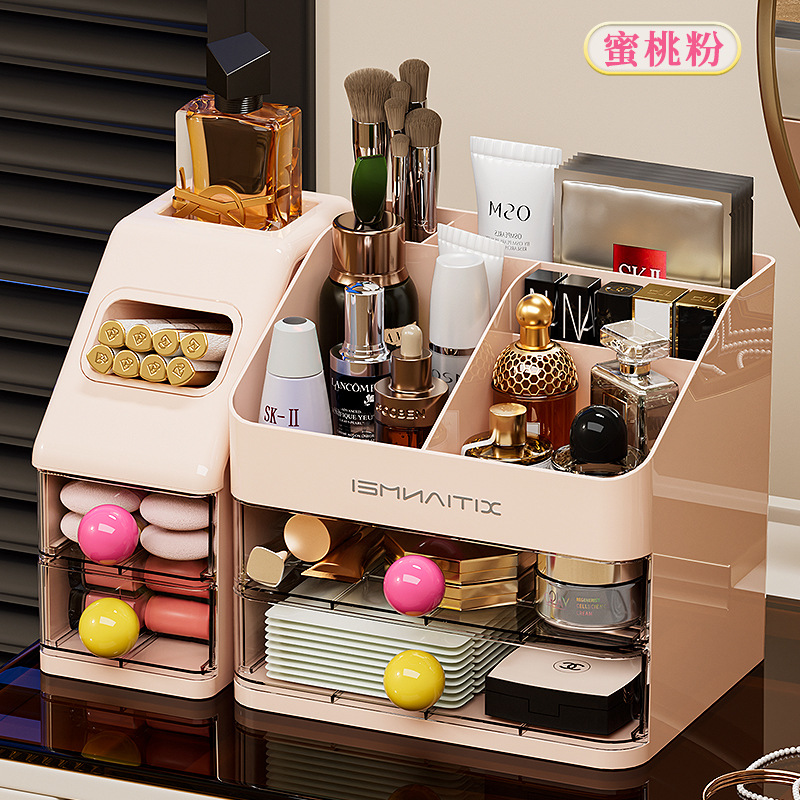 Caja de almacenamiento de cosméticos, escritorio, caja de almacenamiento de alta calidad, tocador de gran capacidad, productos para el cuidado de la piel, máscara de lápiz labial, estante de almacenamiento