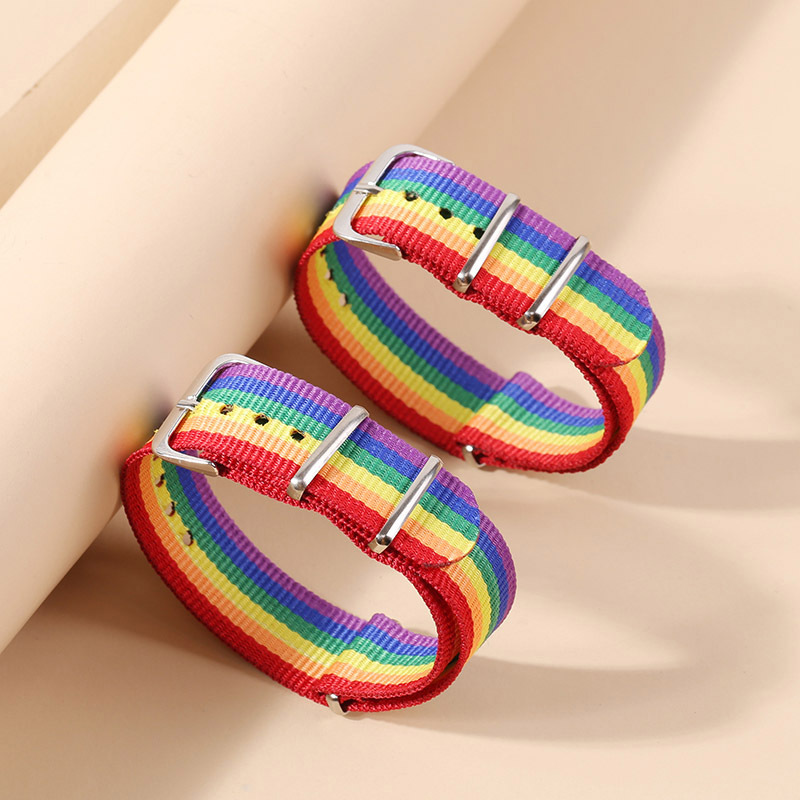 Korean Rainbow-colored Woven Couple Bracelet display picture 4