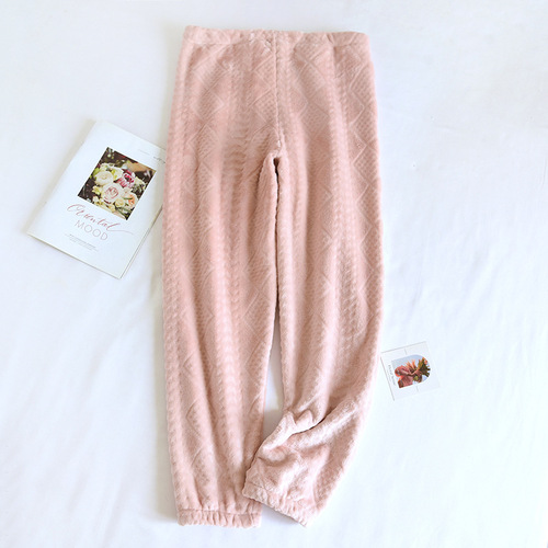 Autumn and winter flannel pants short pile cuffs coral fleece loose maternity pants moon pants pregnancy pants 