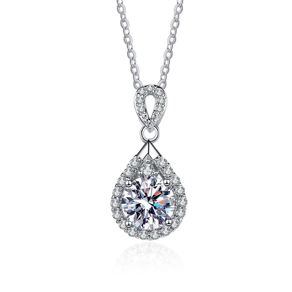 X46 Collier goutte d'eau 1 carat [avec chaîne]