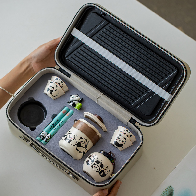 Annual Meeting Business Gift Set Panda Tea Set Souvenir Travel Tea Set Souvenir Printed Logo Company Prizes