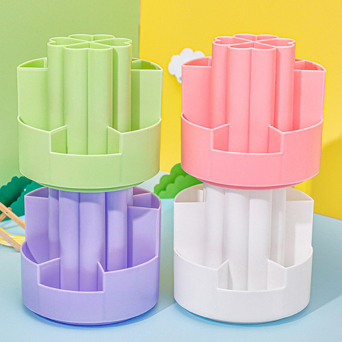 Chengyouxue Creative Four-leaf Clover Rotating Pen Holder Large Capacity Desktop Multi-Function Storage Box Simple Office Pen Holder