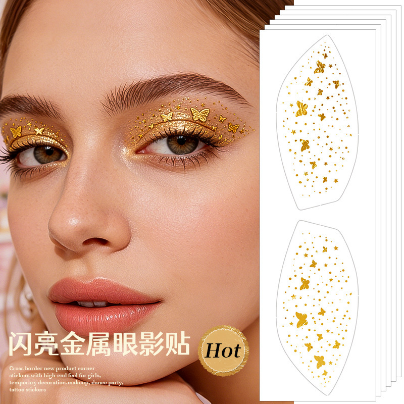 Cross-Border European and American Eye Stickers, Metallic Flash Tattoo Stickers, Waterproof Butterfly Cute Sequin Makeup Stickers, Temporary Makeup Face Stickers Cross-Border European and American Eye Stickers, Metallic Flash Tattoo Stickers, Waterproof Butterfly Cute Sequin Makeup Stickers, Temporary Makeup Face Stickers