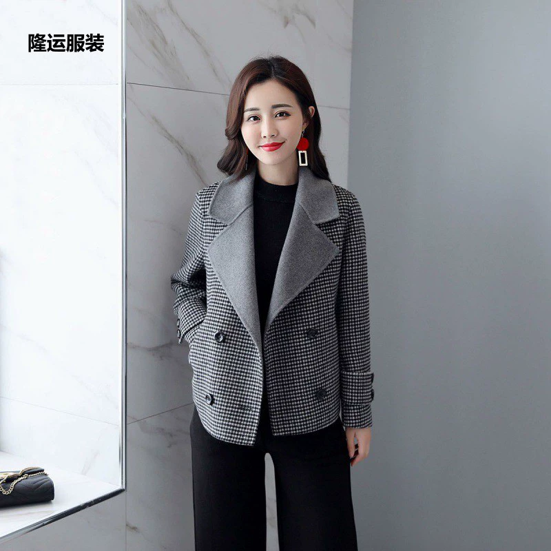 Короткая демисезонная куртка из шерсти, стиль Chanel и корейский стиль, фото цвет, размер S-2XL