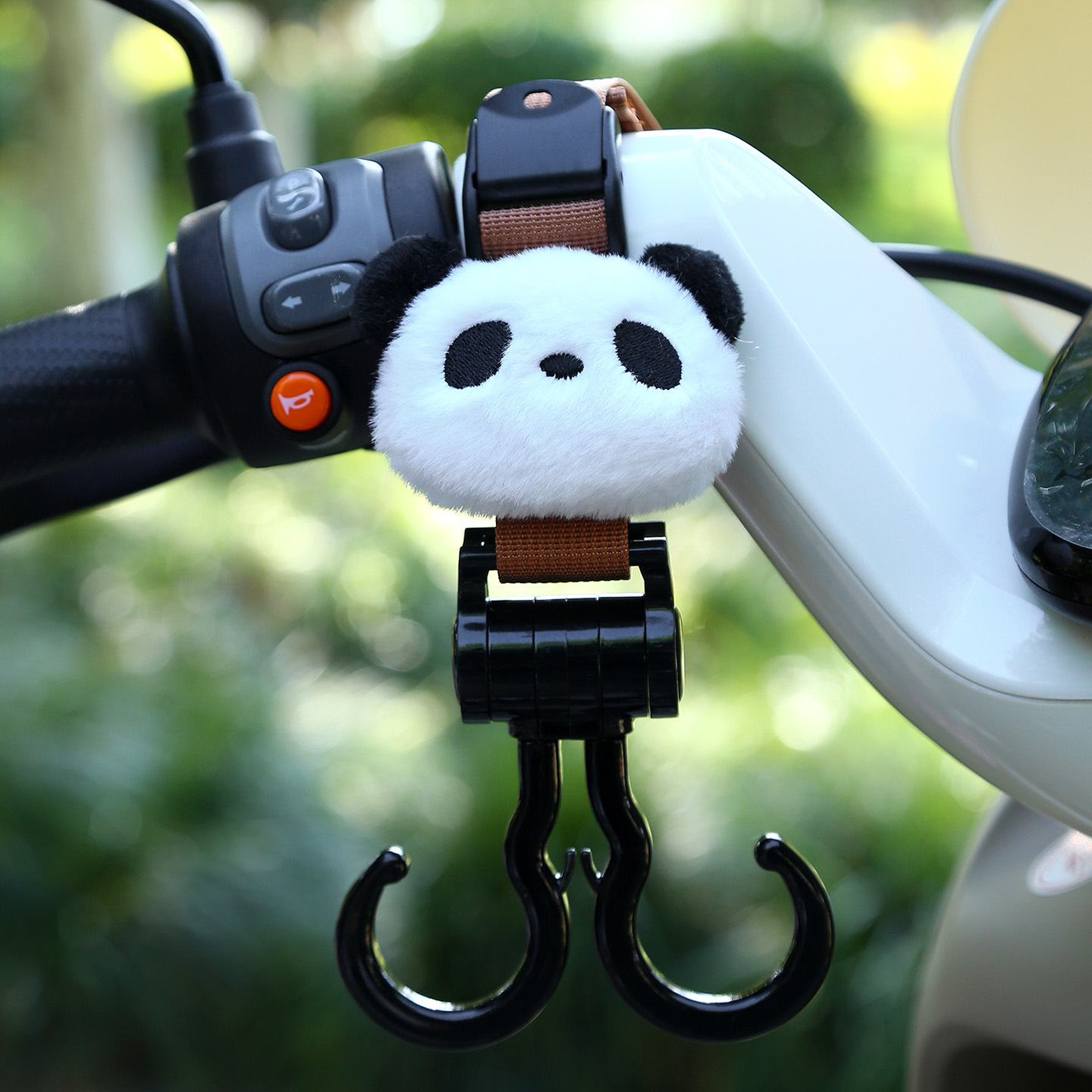Load-Bearing Stroller – Universal Other Electric Vehicle Accessories - brown-double-hook-black-and-white-panda-plush-extended-45cm