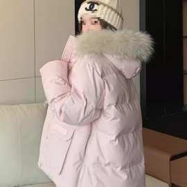 羽绒系列冬季派克新款工装羽绒服鸭绒毛领外套加绒厚七层锁暖