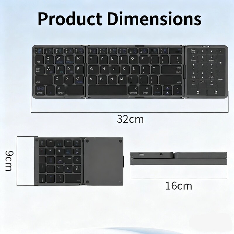 New 70% off Foldable Bluetooth Keyboard with Touchpad, Ultra-Long Battery Life, Wireless and Portable, Compatible with Multiple Systems