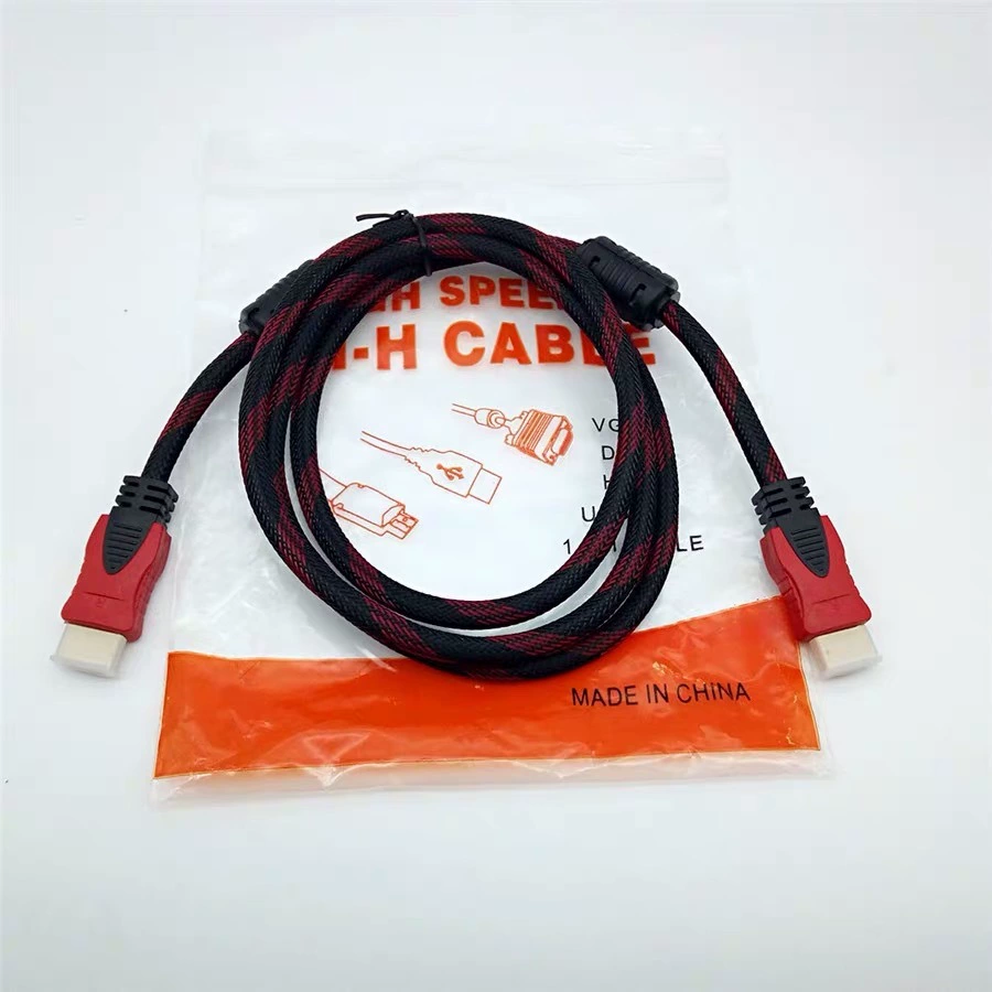 Красная черная сеть HDMI-кабель оптовая версия 1.4 золотой - подключение HDMI HD компьютерный дисплей ТВ кабель