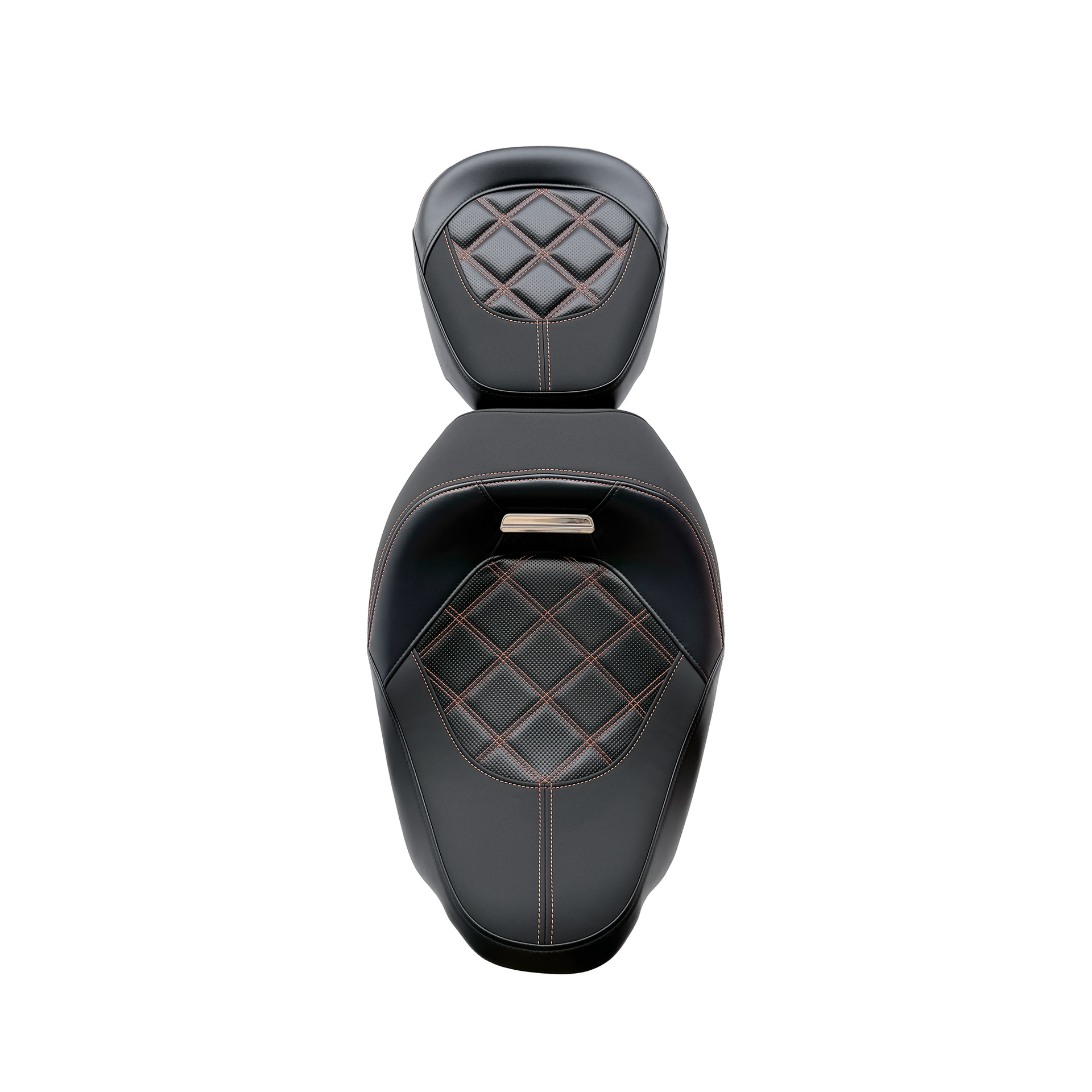 Motorcycle seat cushion suitable for Harley 09-23 Touring CVO split seat cushion with black and orange stitching and diamond pattern