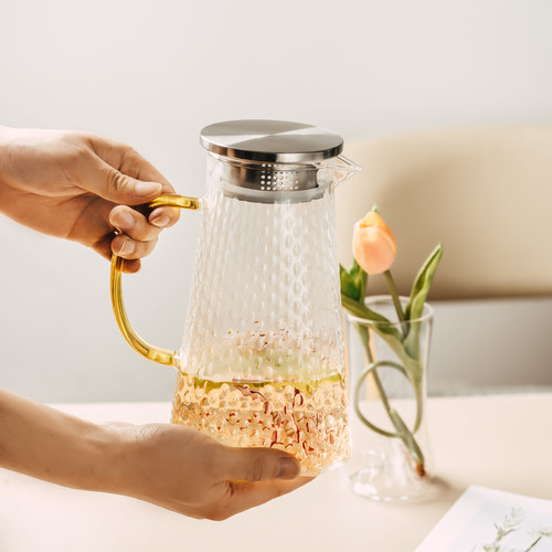 Heat-resistant teapot glass hammered kettle single pot household tea making high temperature resistant scented tea tea set filter teapot