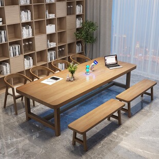All Solid Wood Large Desk Computer Table Simple Home Double Study Table Living Room Long Large Board Desk Workbench