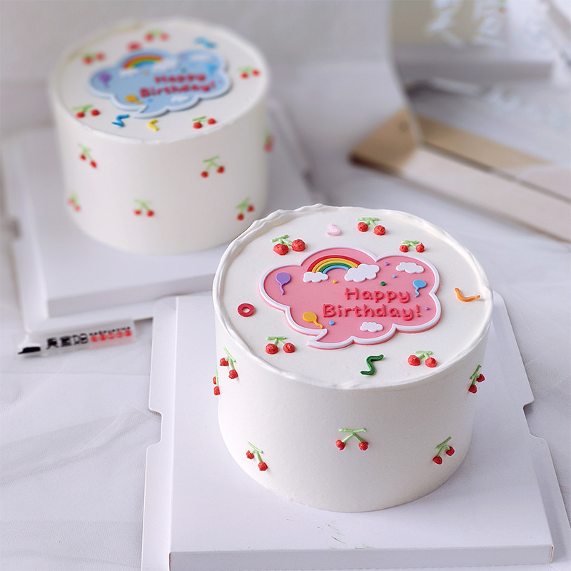 Rainbow Soft Glue Birthday Cake Decorating Supplies 1 Piece display picture 5