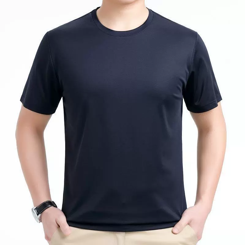 Silk summer universal base T-shirt, with short sleeve
