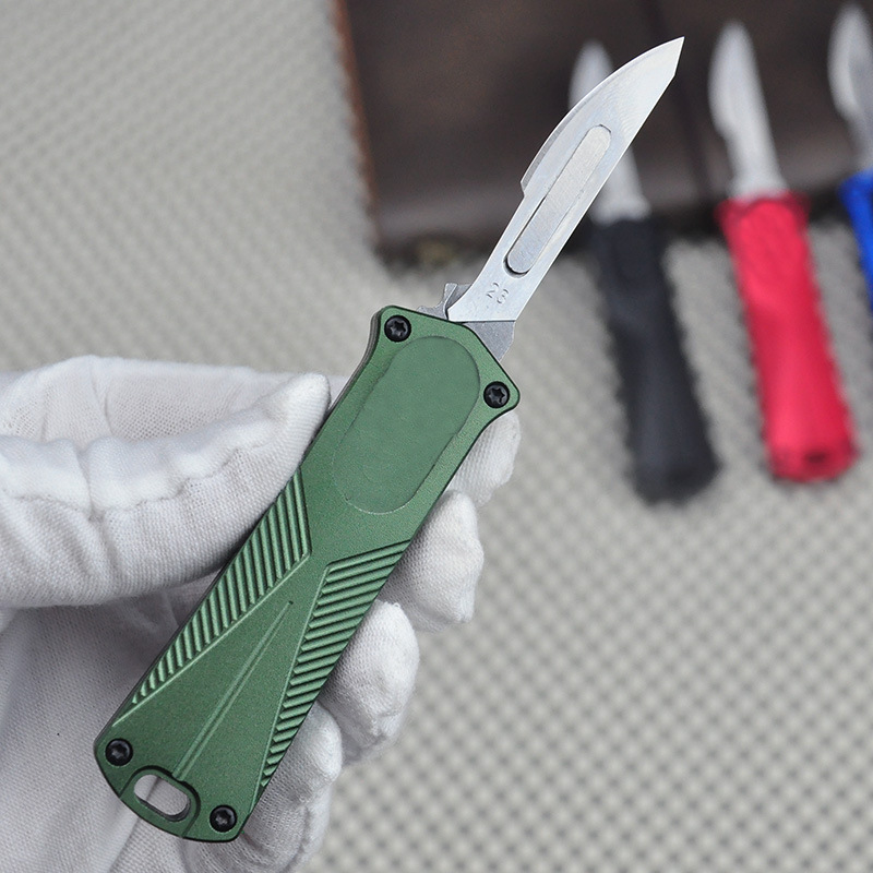 跨境微技术直出创意美工刀可拆卸10张刀片铝合金柄厂家现货EDC