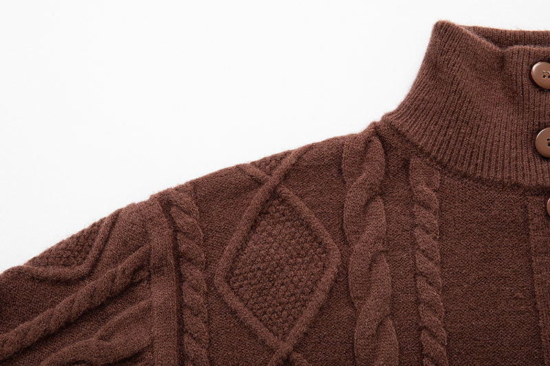 Herren Strickjacke Mit Stehkragen Lässige Strickweste_voghion.com
