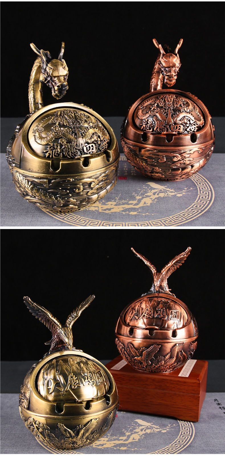 Zodiac Ashtray, High-End, Anti-Fly Ash, Anti-Smoke Odor, with Lid, Home Living Room Decoration